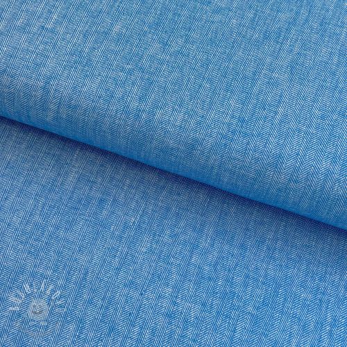 Ľan s bavlnou Fishbone cobalt