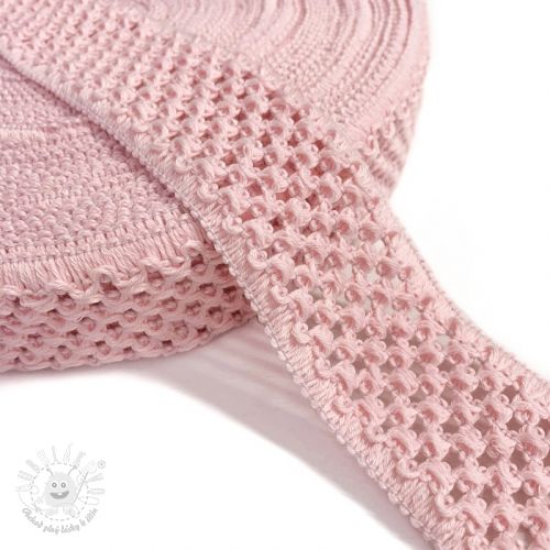 Guma pletená 5 cm light rose