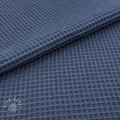 Bavlna s vaflovou väzbou dark jeans