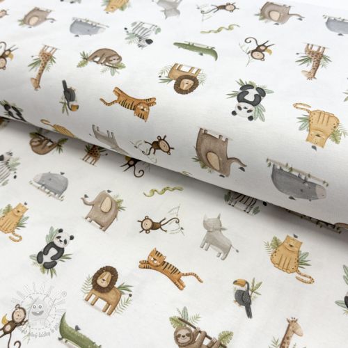 Úplet Animals white digital print ORGANIC