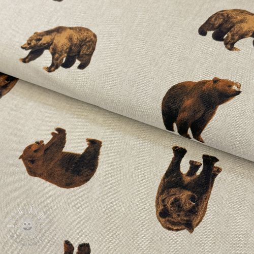 Dekoračná látka Linenlook Brown bear