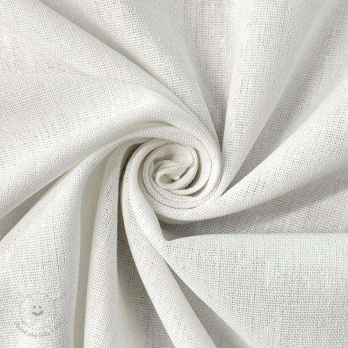 Bavlnená látka s ľanom PREMIUM white