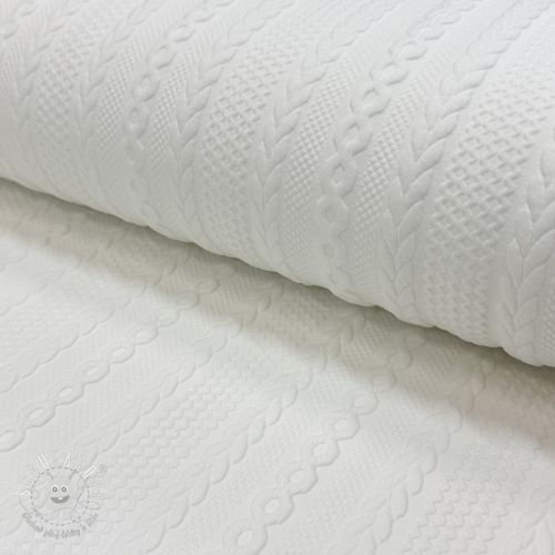Pletenina jacquard Cable white