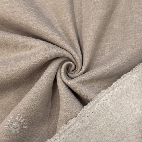 Teplákovina počesaná MELANGE sand