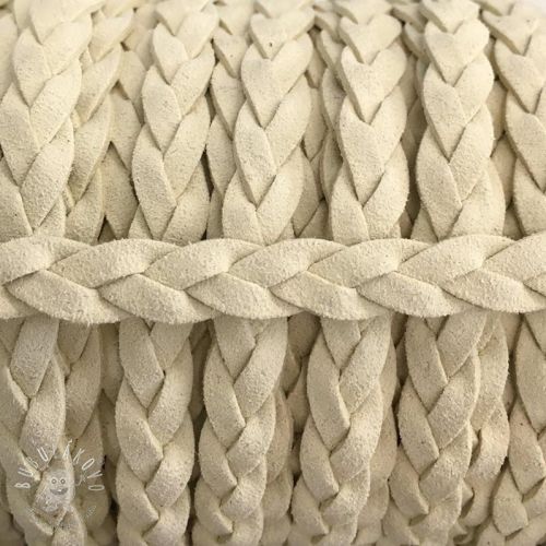 Semišová šnúra pletená off white