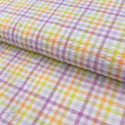 Bavlnená látka SEERSUCKER YARN DYED Checks multi