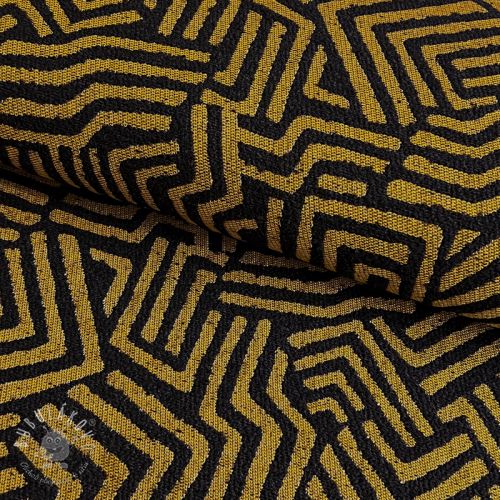 Dekoračná látka jacquard Mesopotamie noir jaune