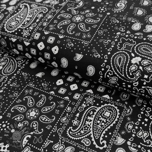 Bavlnená látka Farwest noir