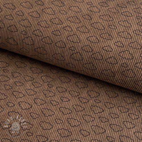 Menčester STRETCH Little clouds taupe