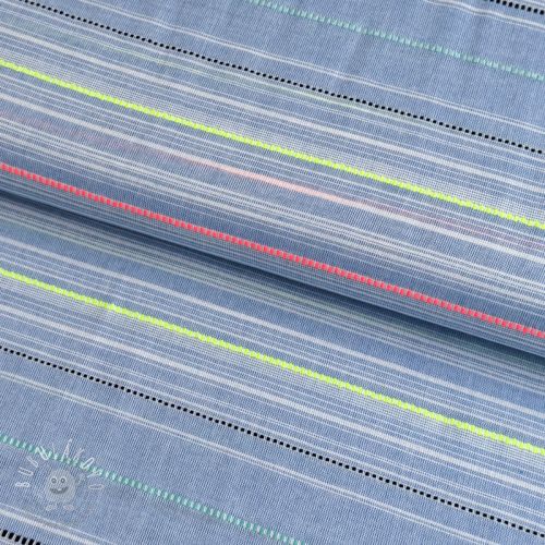 Bavlnená látka YARN DYED NEON Stripe summer