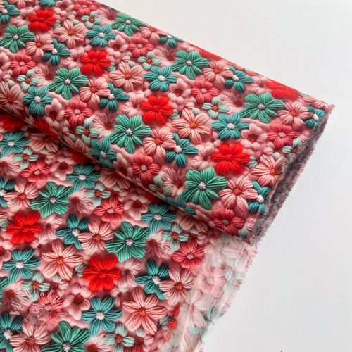 Viskóza RAYON POPLIN Knitted design D digital print
