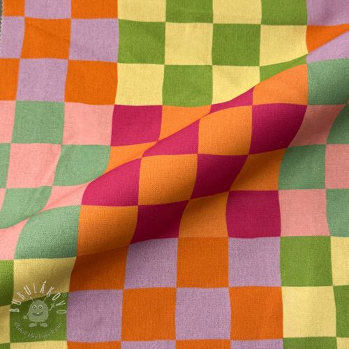 Dekoračná látka Joyful Block Patch digital print