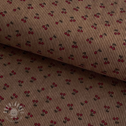 Menčester STRETCH Little cherry taupe