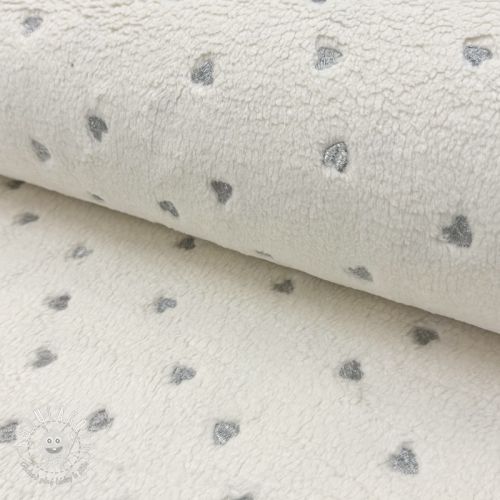 Kabátovina TEDDY Tossed hearts silver