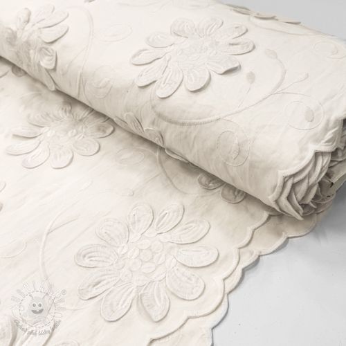 Bavlnená látka EMBROIDERY Bellagio off white