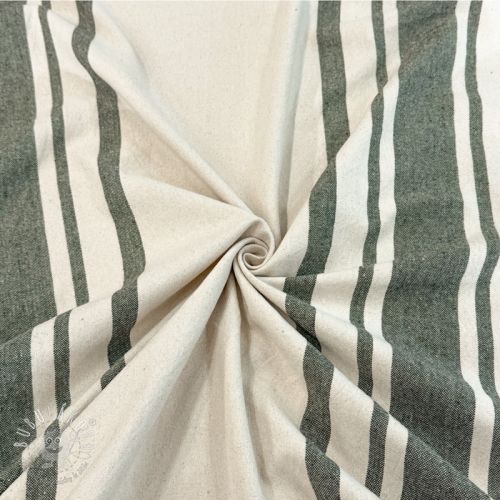 Dekoračná látka Bernadette stripe kaki
