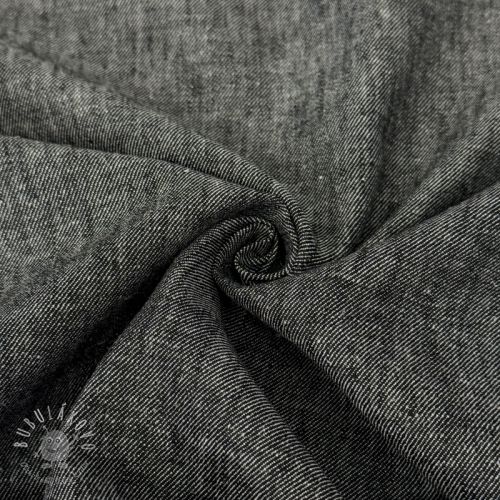 Ľan s bavlnou Denim Twill black