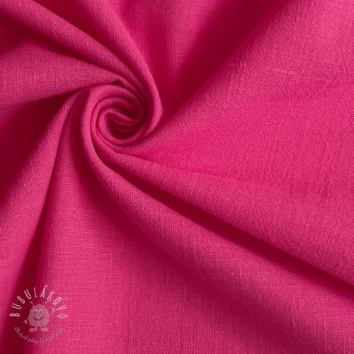 Bavlnená látka s ľanom fuchsia