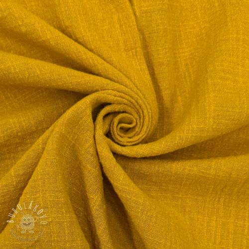 Bavlnená látka SLUB WASHED ochre