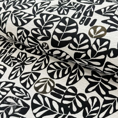 Dekoračná látka jacquard GALET allover noir blanc