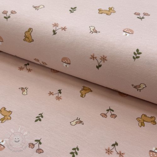 Úplet Bunnies light mauve ORGANIC