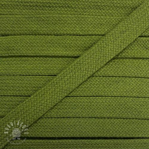 Bavlnená šnúra plochá 13 mm olive green
