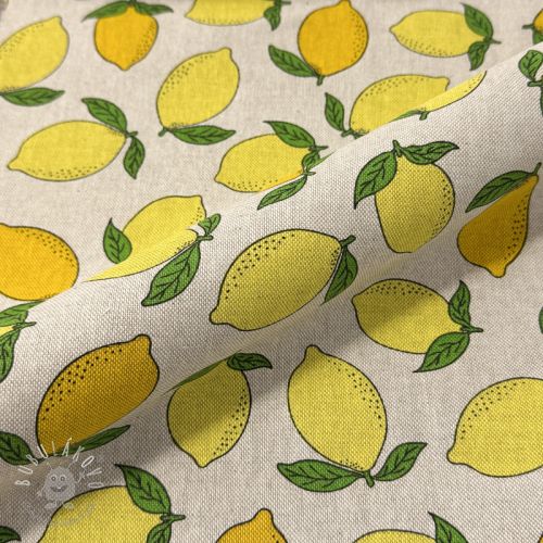 Dekoračná látka Linenlook premium Sunny Lemon Fruit