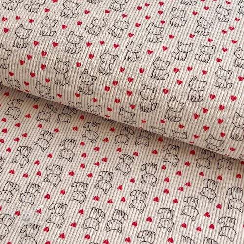 Menčester STRETCH Little foxes light sand