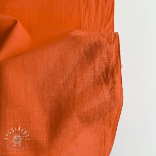 Bavlnená látka s ľanom orange II.trieda