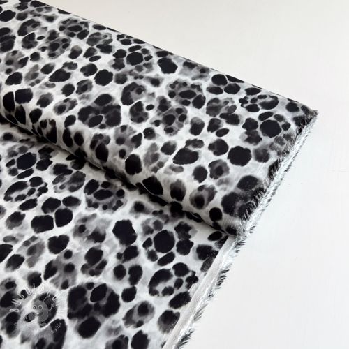 Viskóza SATIN Animal skin black digital print