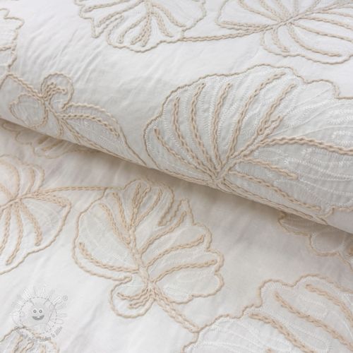 Bavlnená látka VOILE EMBROIDERY Kady off white