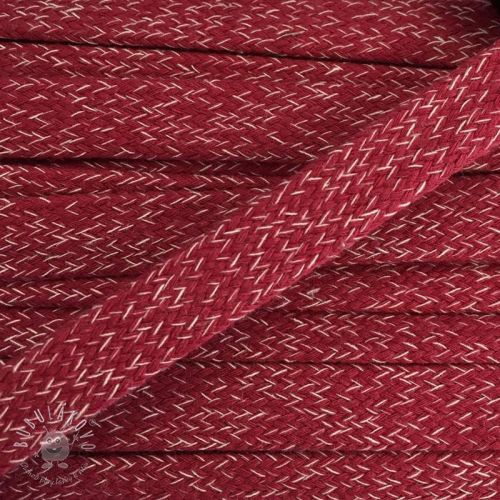 Bavlnená šnúra plochá 15 mm melange red