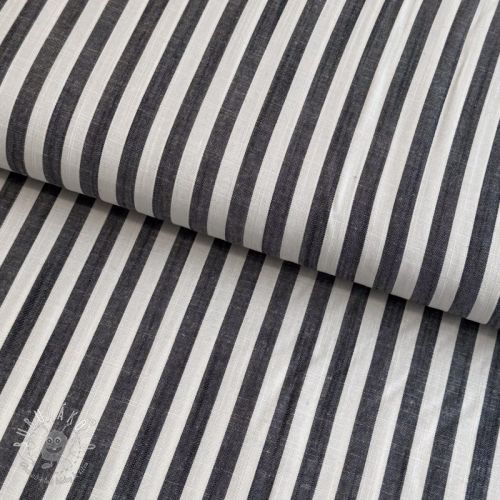 Viskóza YARN DYED Stripes SMALL navy